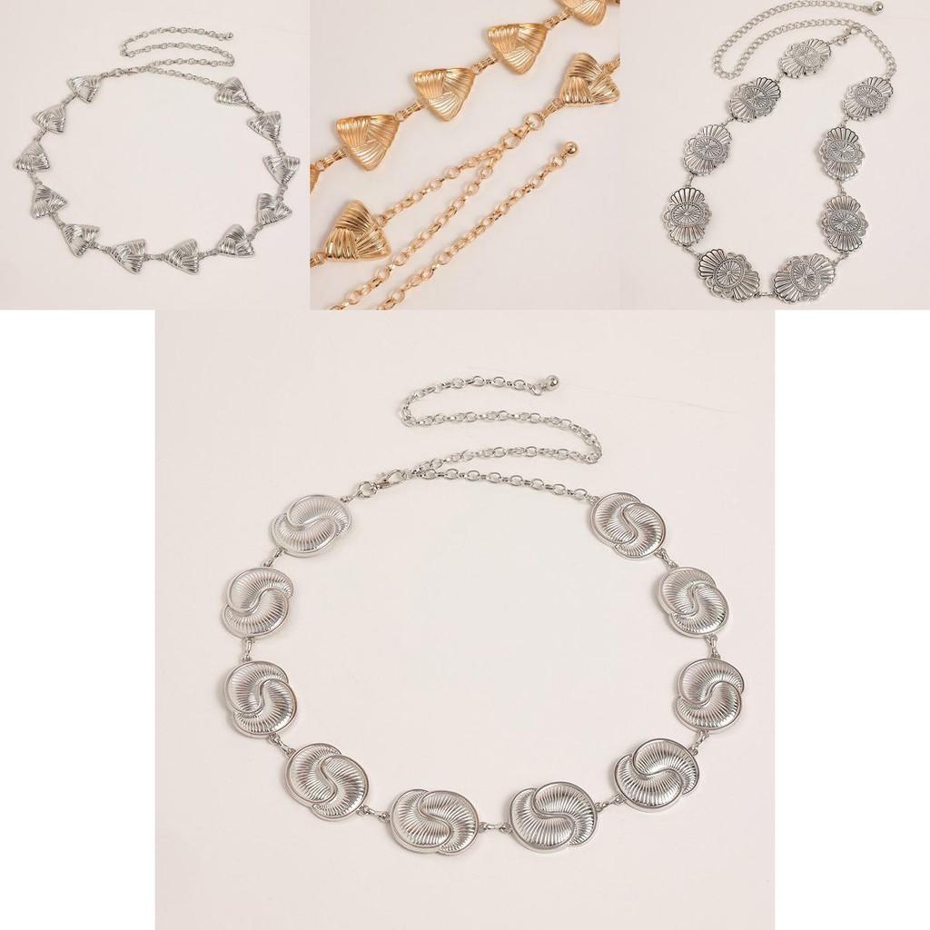 Retro Design Geometric Shape Metal Casual Waist Chain For Vintage Style Women Summer