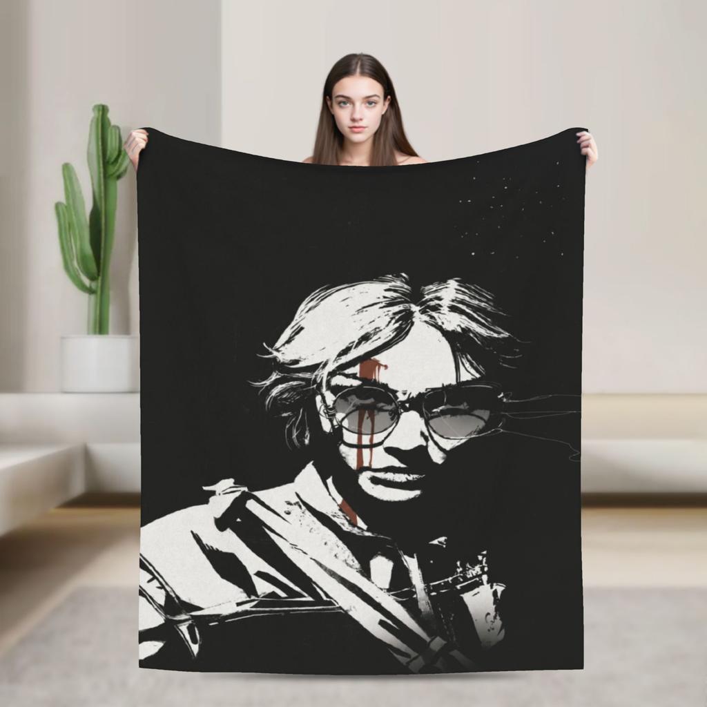 Cozy The Outlasts Horror Game Blanket Stuff Sofa Decorative Throw Blanket Super Soft Velvet for Bedroom