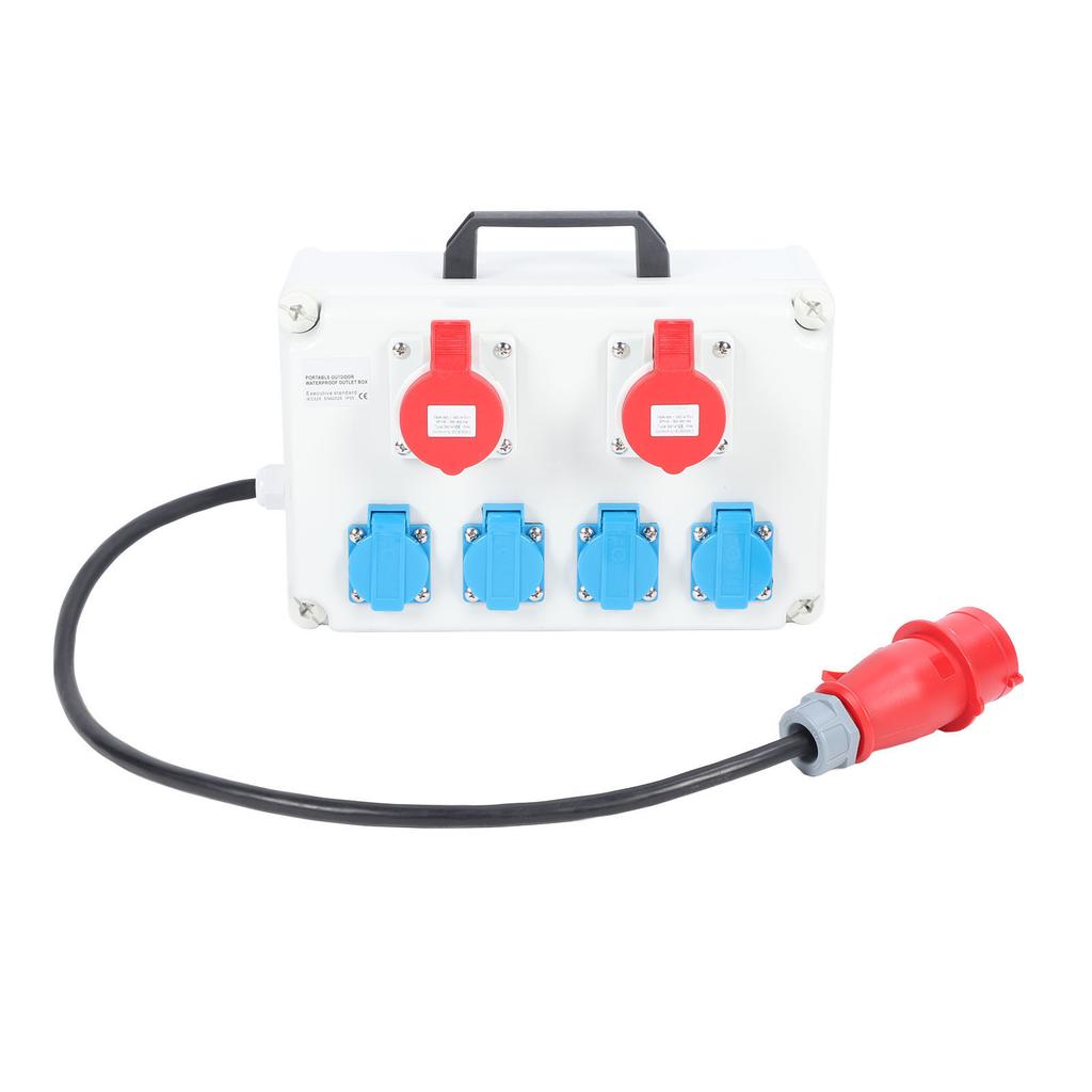 Waterproof Socket Box with Handle Compact Distribution Box Multi Sockets Power Junction Box AC