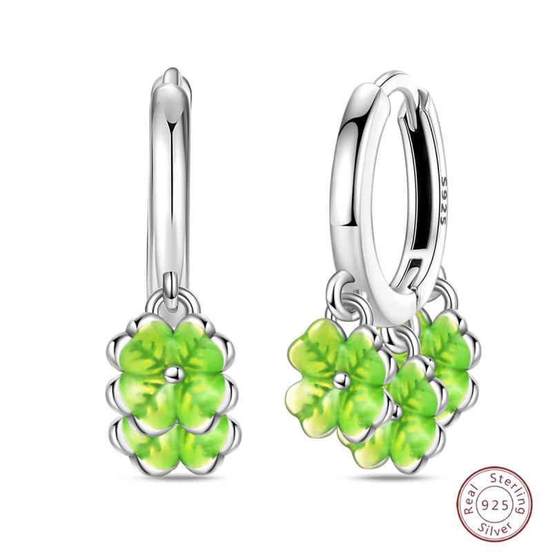 Sweet 925 Silver Ladybug Butterfly Dragonfly Iris Flower Design Earrings Fit Wedding Parties Exquisite Jewelry