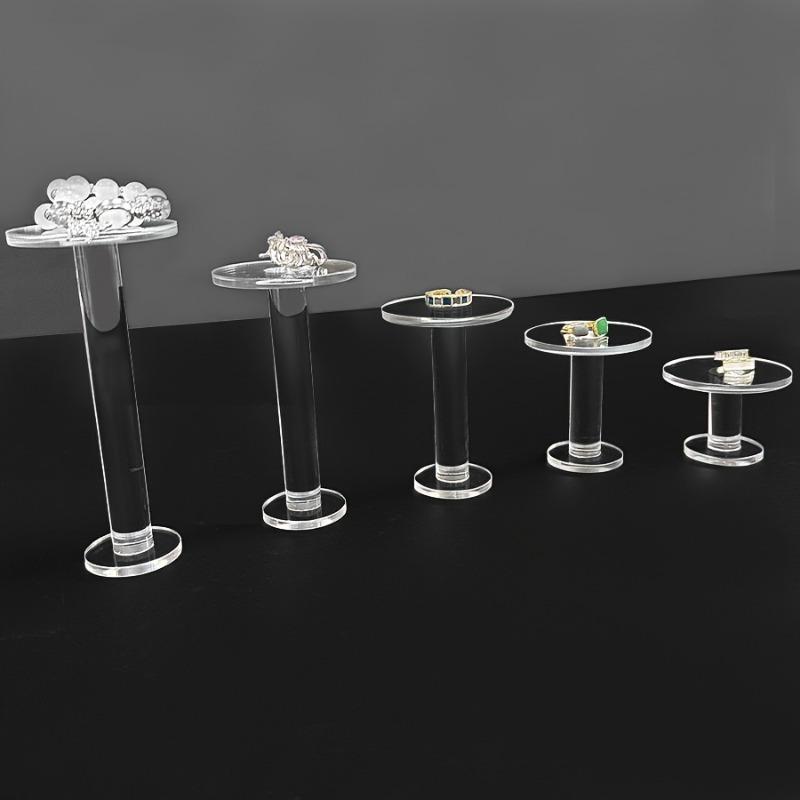 5 Stück durchsichtiger Acryl-Stufen-Rund-Display-Ständer für Anime-Figuren Modell-Vitrine Schmuck Parfüm-Display-Basis Schmuck-Türme