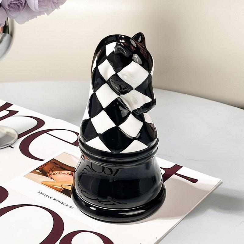 Chess Toothpick Box Home Cotton Floss Storage Jar Creative Toothpick Tube with Cover Living Room Office Decoration Ornaments
