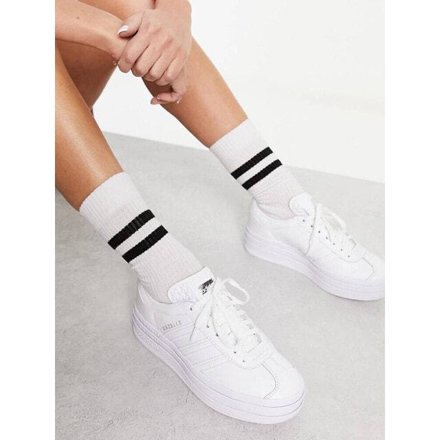 

Белые кроссовки на платформе adidas Originals Gazelle Bold