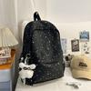 Schoolbag, high-value baby's breath double-shoulder bag, large capacity middle school student backpack for women, Japanese minimalist versatile travel