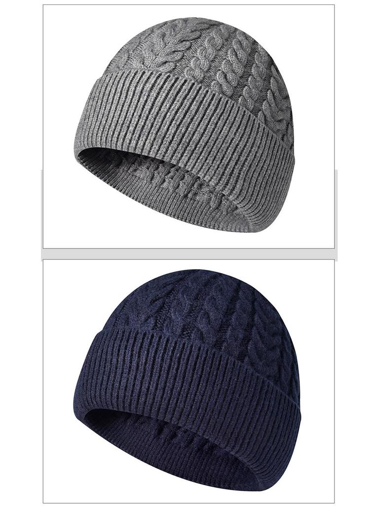 Winter Cable Knit Beanie with Earflaps - Face-Slimming Wool Hat for Women/Men