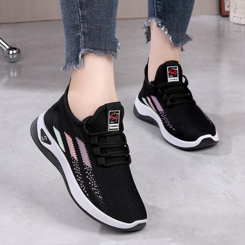 Women's Stylish Running Shoes - Breathable Mesh with Pink Shock-Absorbing Cushioning for Daily Exercise & Casual Outfits