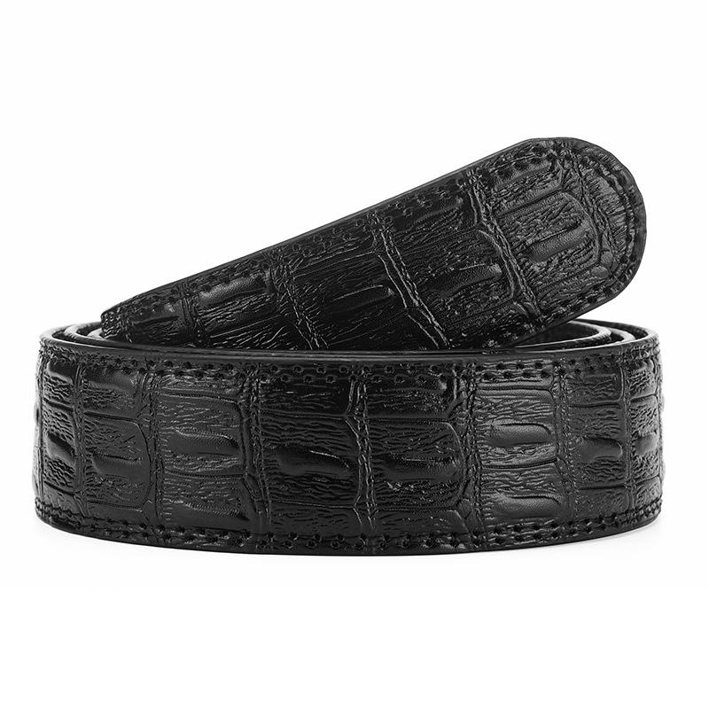 Explosive Men'S 3.5Cm Leather Self-Buckle Belt With High-End Melon Seed Pattern Slacks Belt