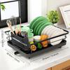Cross-border Kitchen Countertop Dish Drying Rack with Partitioned Storage