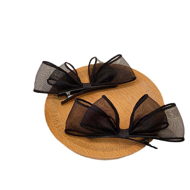 Black Lace Double-Layer Mesh Bow Hairpin For Women Girl  Hair Accessories
