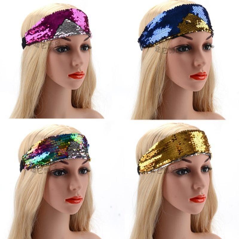 Sequin Hair Bands Headbands Double-sided Sequin Children Hairbands
