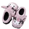 Women's Purple Kuromi Plush Slippers: Cute, Thickened Cotton for Student Dorms, Autumn/Winter Comfort.