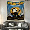felix the cat Wall Tapestry Aesthetic Wall Hanging Printed Fabric Blanket Decorative Tapestries for Bedroom Living Room Home Decor