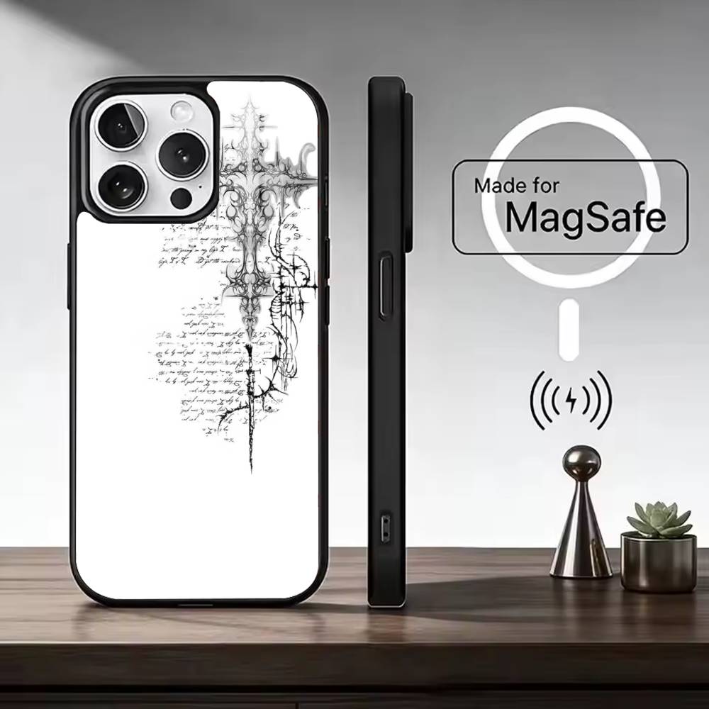 

C-Cool Dark Catgothic C-Cross For Magsafe Phone Case for iPhone 17 16 15 14 13 12 11 Series Wireless Charging iPhone11ProMax