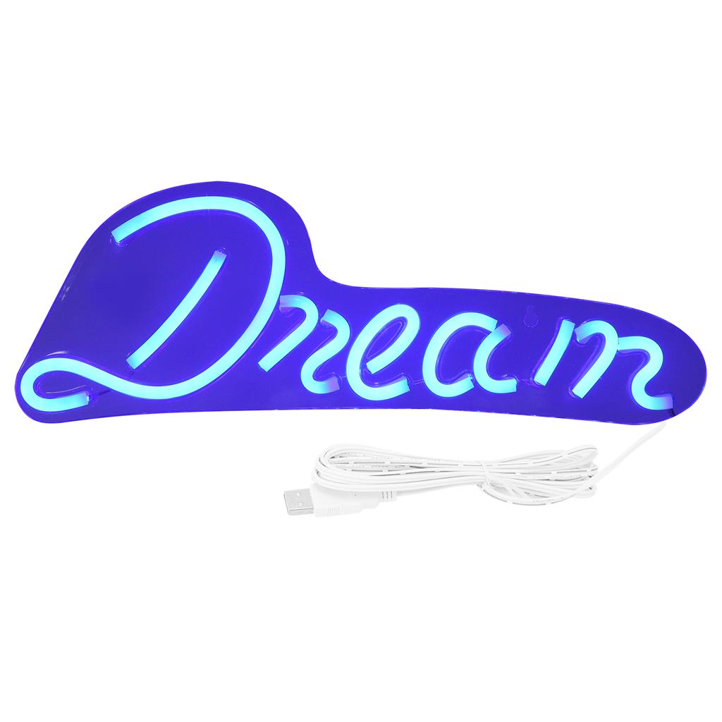 LED Neonlampe Einzigartiges USB-betriebenes Wand-Neonschild Party Feiertag Schlafzimmerdekoration Blau