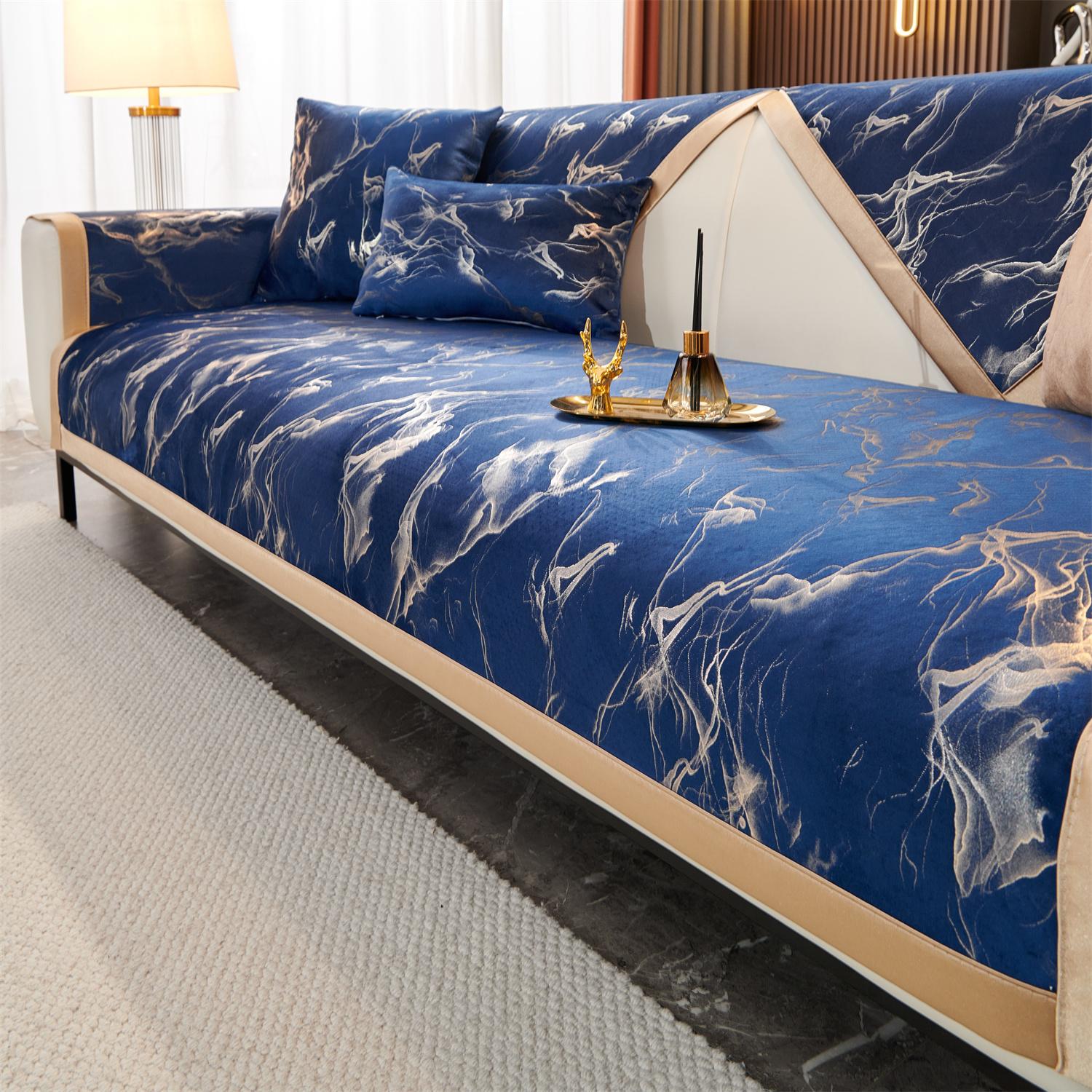 

Чехол для дивана с принтом Marble Lines из бархата для дивана в форме буквы L, чехлы для диванов, чехлы для диванов, противоскользящий чехол для гостиной на 4 сезона 70X70