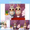 Charming Pink Blue And White Metal Owl Keyring Ideal Gift For Birthdays Holidays And Celebrations