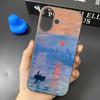 Phone Case For Iphone 14 15 Plus 16 17 Air 13 12 11 Pro Max Protective Solid Impact Resistant Funda Sunset Oil Painting Cover