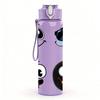 1PC Funny Face Two Emoji Cartoon Print 750ml Color Plastic Sports Water Bottle Leakproof Flip Straw Lid Suitable for Sports Office Home Use