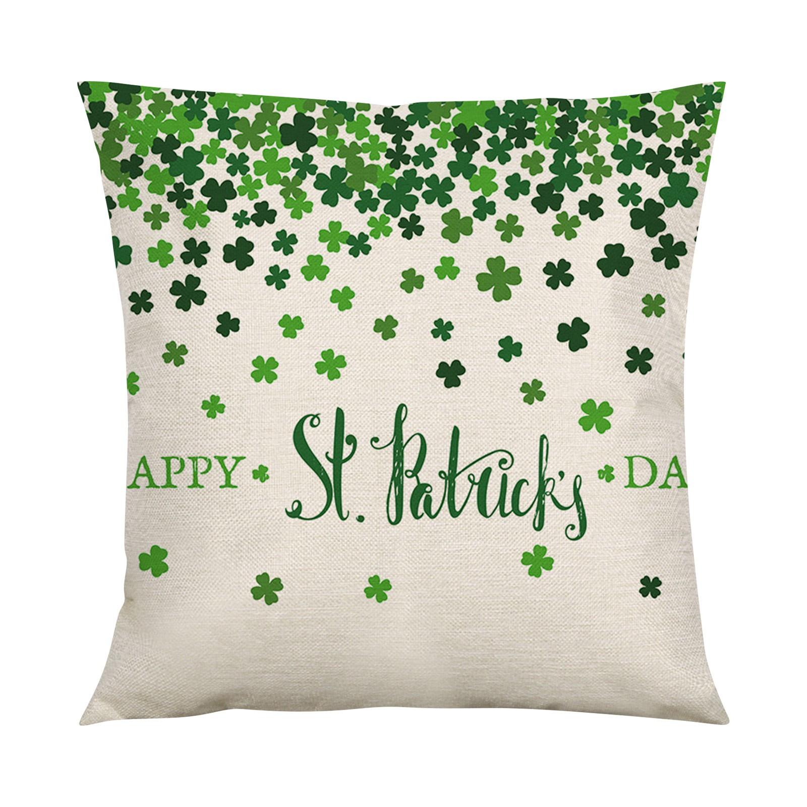 

улица. Наволочка для домашнего декора из хлопка и льна на день Святого Патрика, квадратный диван, домашний декор One Size