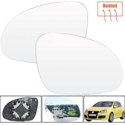 לפולקסווגן גולף 5 MK5 Jetta Passat B6 2006-2009 צד שמאל ימין דלת ימין מראת כנף מחוממת זכוכית LH RH חיצונית עדשה שקופה עם פלטה