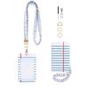 1 Set Safety Breakaway Buckle ID Badge Lanyard Stretchy Scrunchie Style Waterproof ID Card Holders Retractable Lanyard Set