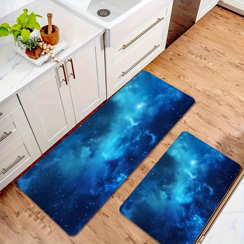 1Pcs Anti Fatigue Kitchen Rugs, Starry Sky  Print Waterproof Non-Slip Thick Cushioned Kitchen Mat Heavy Duty Comfort Standing Mat for Kitchen