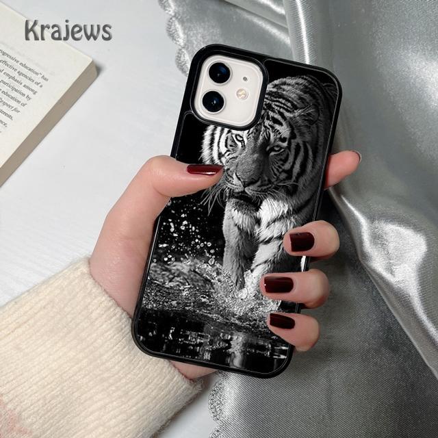 Animal White Tiger Pattern Soft Phone Case Cover For iPhone 17 Air 16 15 14 Plus 11 12 13 Pro Max Coque Fundas