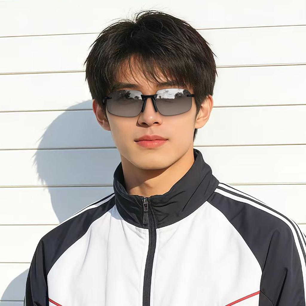[Rimerakea] Men's Polarized Sunglasses, UV Protection, Ultra-Lightweight, TR90 Fiber, Sun-Blocking, Unisex, Light Smoke Gray, Stylish, for Fishing