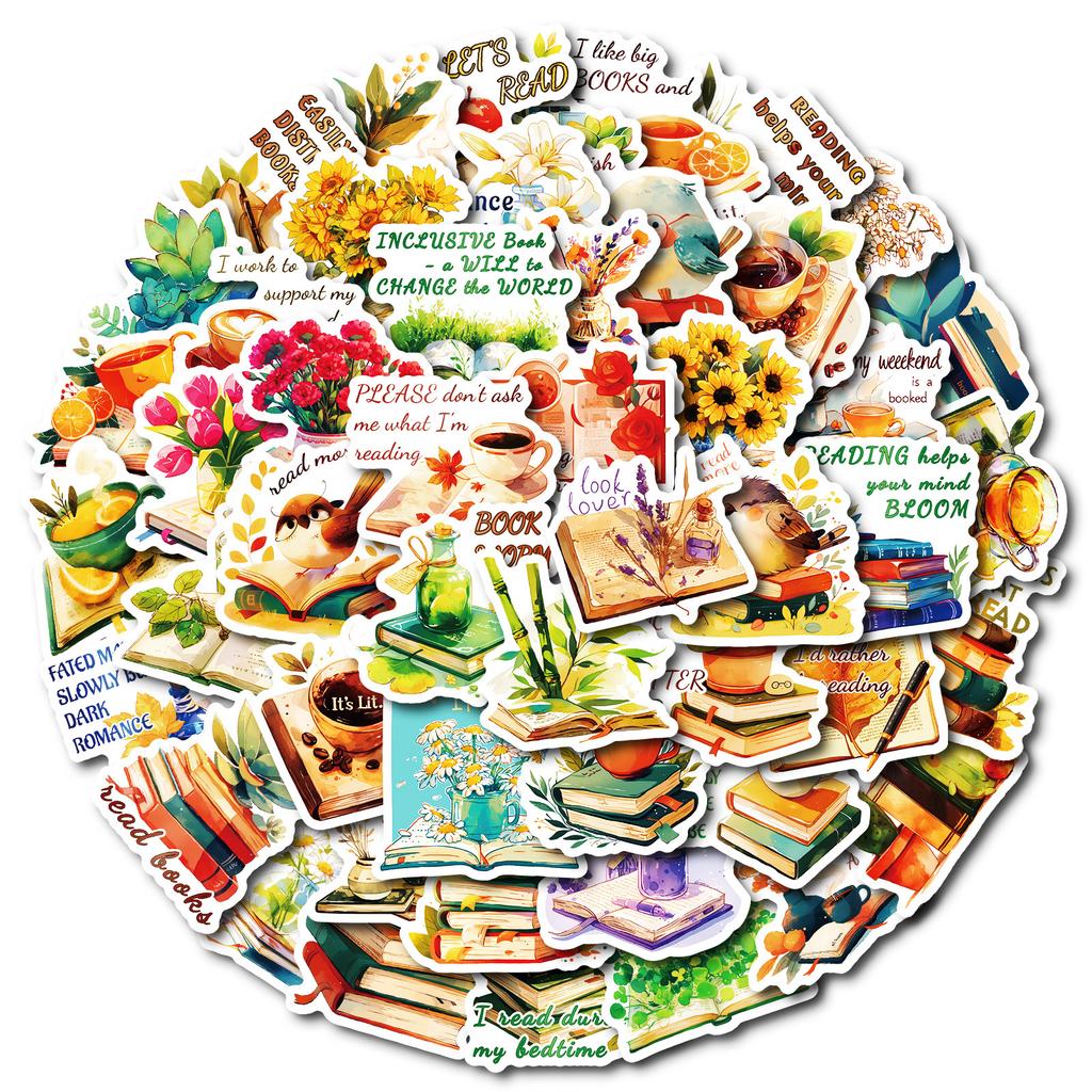 50 Creative Bookish Series Aesthetic Graffiti Stickers