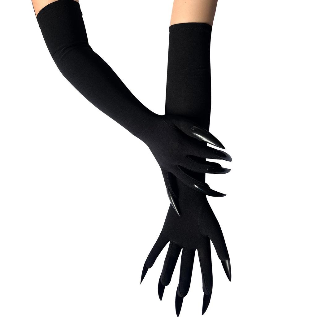 47cm Halloween Claw Gloves with Long Fingernails for Cosplay and Pranks