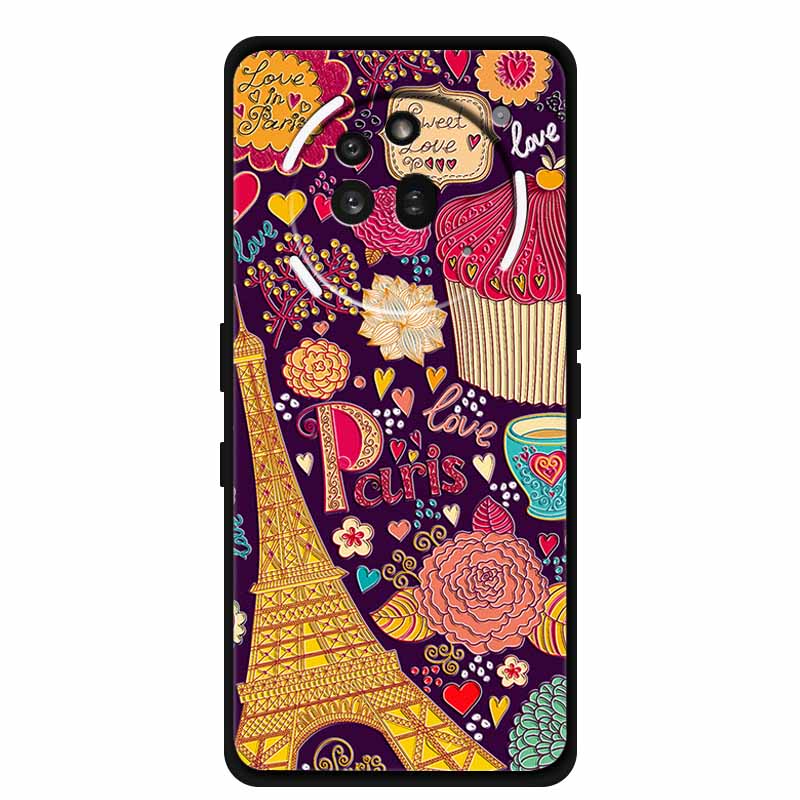 3D Prägehülle Für Nothing Phone 3A Pro Hülle 3 A Pro Hülle Blumen Schwarzes Silikon Weiche Rückabdeckung Für Nothing Phone3A Pro Hülle