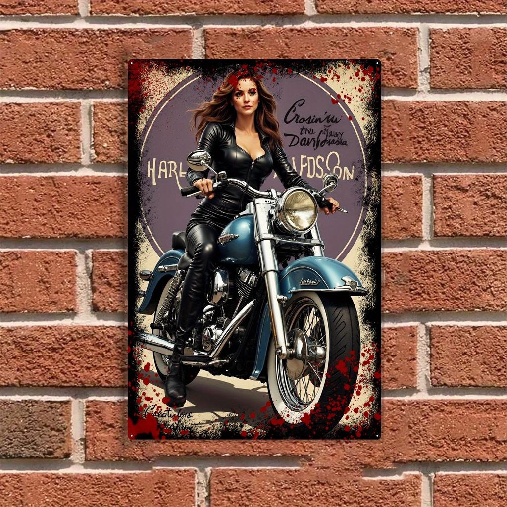 Retro Metal Tin Sign Car Engines & Characters Decor for Garage Man Cave 20x30 Cm