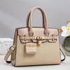 Pu Handbag For Women Large Tote Bag With Lock Closure And Inner Pockets For Daily Use
