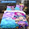 Kpop cartoon 3pcs K-pop music group Bedding set,Ideal for Bedroom, Dormitory,Including Duvet Cover And 2pcs Pillowcases,Fan gifts