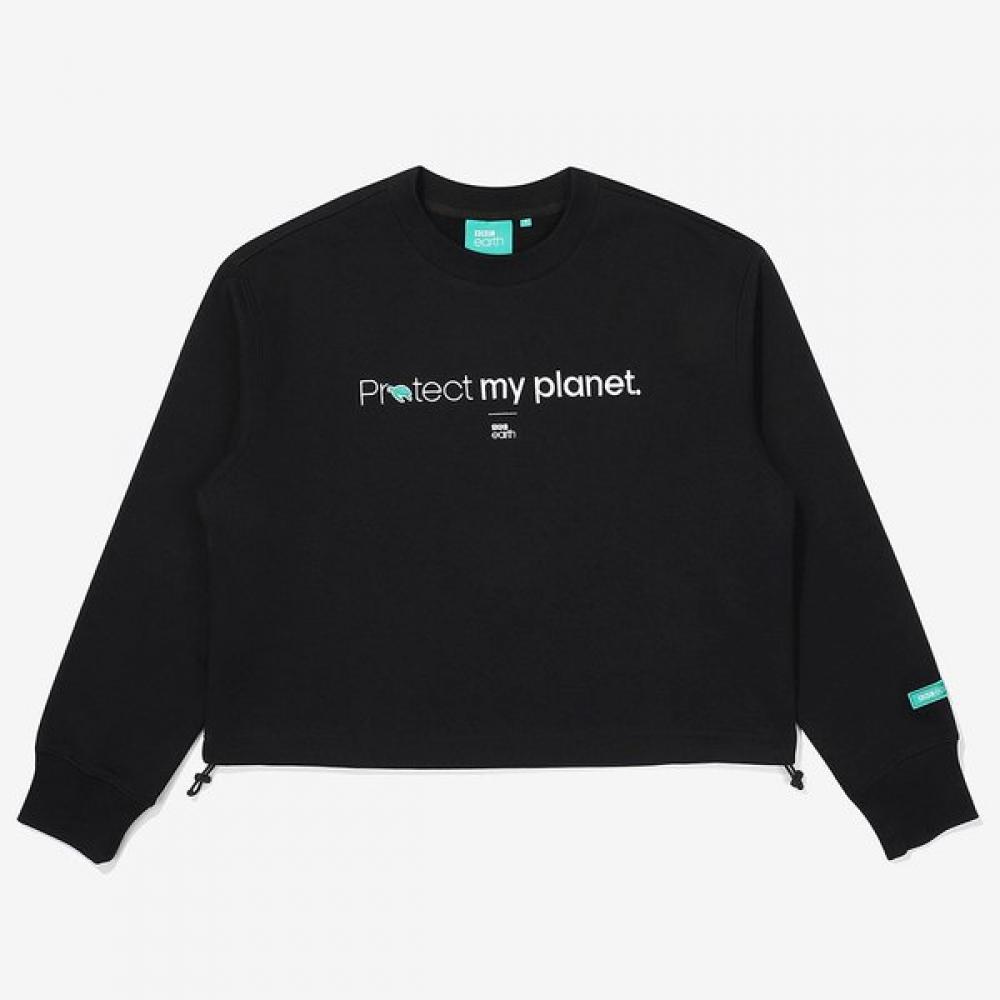 Bbc Earth Women S Slogan Crop SweatShirt  Black blacks/95