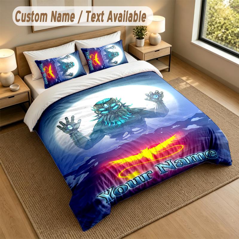 3Pcs Bedding Set Custom Name Text, 1 Sheet 2 Pillowcases Home Bed DecorTerraria