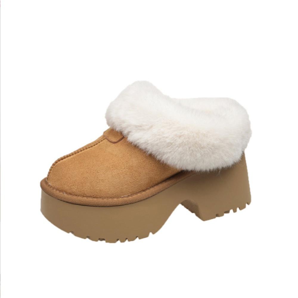 Fashion Designer Thick Soled and Raised Sheepskin Wool Integrated Snow Boots for Women in Winter 2024, New Warm and Plush Short Boots
