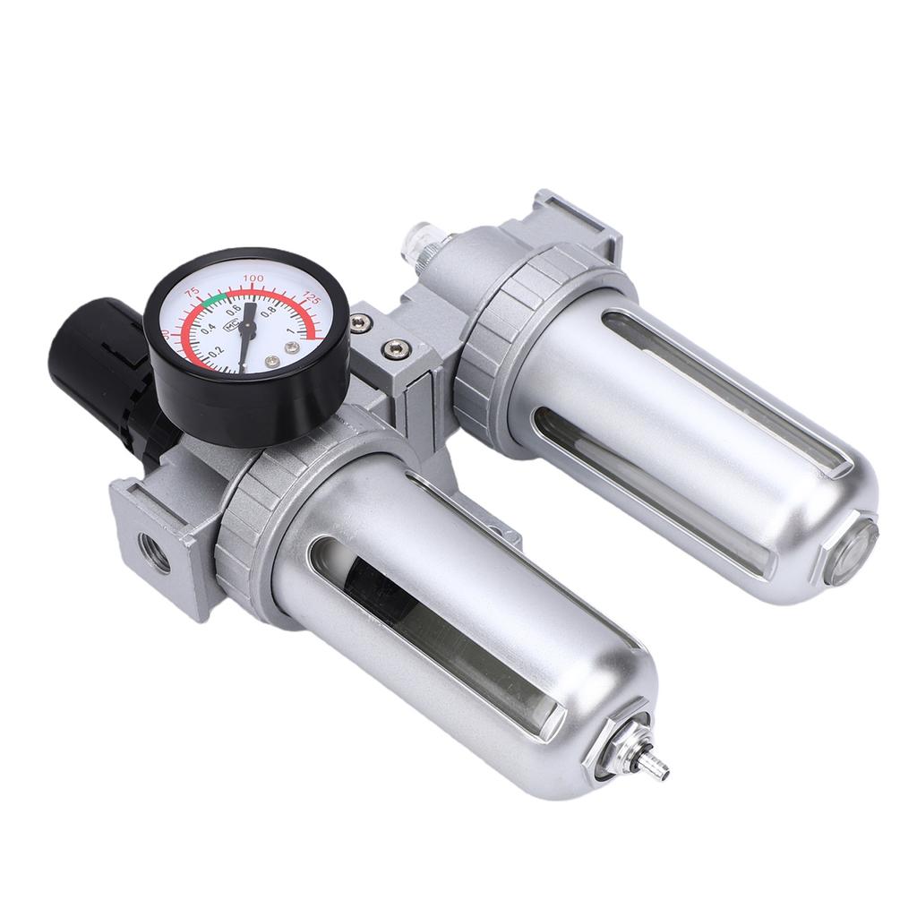 Air Compressor Filter Regulator Combo 1 4in SFC200 Aluminum Alloy Oil Water Separator Semi Auto Drain for Auto Repair