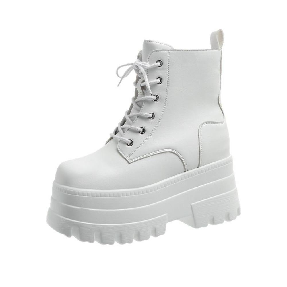 2025 Autumn-Winter New British Style Women's  Boots - Thick Sole Heightening Zipper Boots, Platform Boots