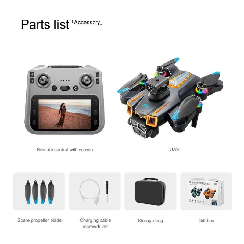Genuine Drone A19 Pro 8K Professional HD Dual Camera Photography Brushless Foldable Quadcopter 5G GPS RC Distance 360°Obstacle Avoidance Drones Toys