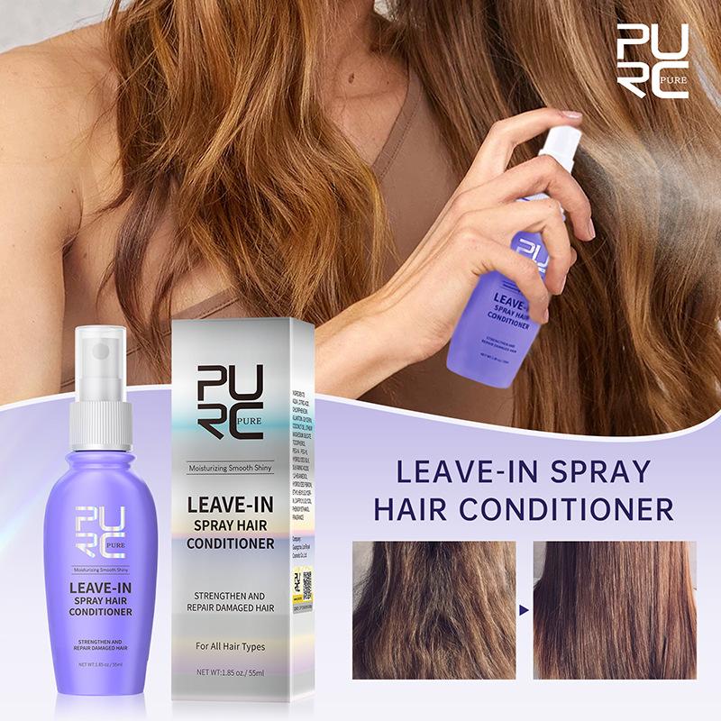 Spray all'olio essenziale per la cura dei capelli PURC senza vapore e senza lavaggio, morbido e liscio, ripara spray per la cura dei capelli rotto, secco, soffice, senza lavaggio a vapore