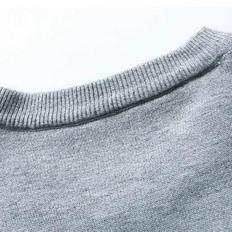 Men S Slim Fit Crew Neck Long Sleeve Knit Sweater Autumn Casual