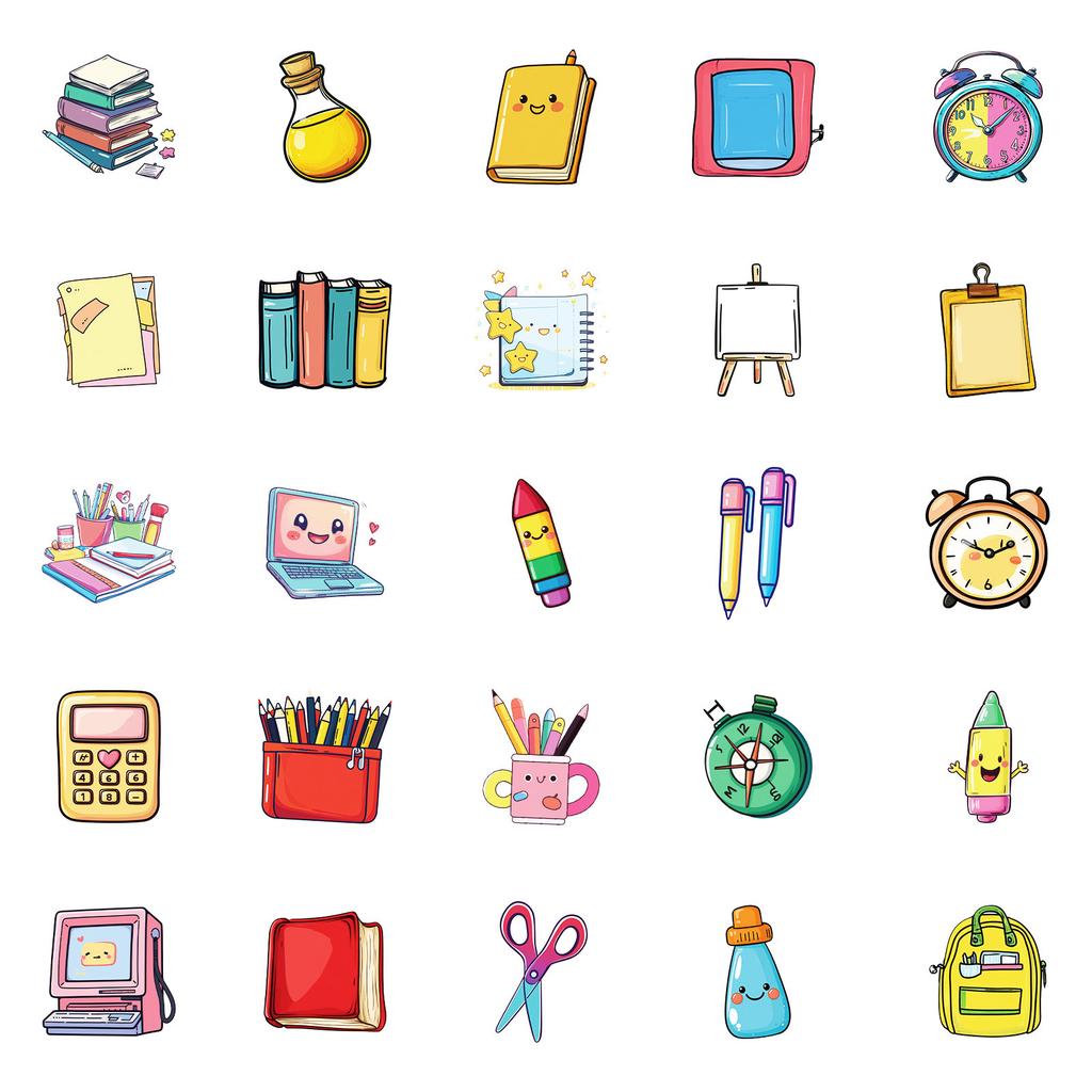 50 Pictures of High-value, No Repetition, Hand-painted Stationery, Graffiti, Waterproof Stickers, Decorative File Bag, Pencil Case Stickers