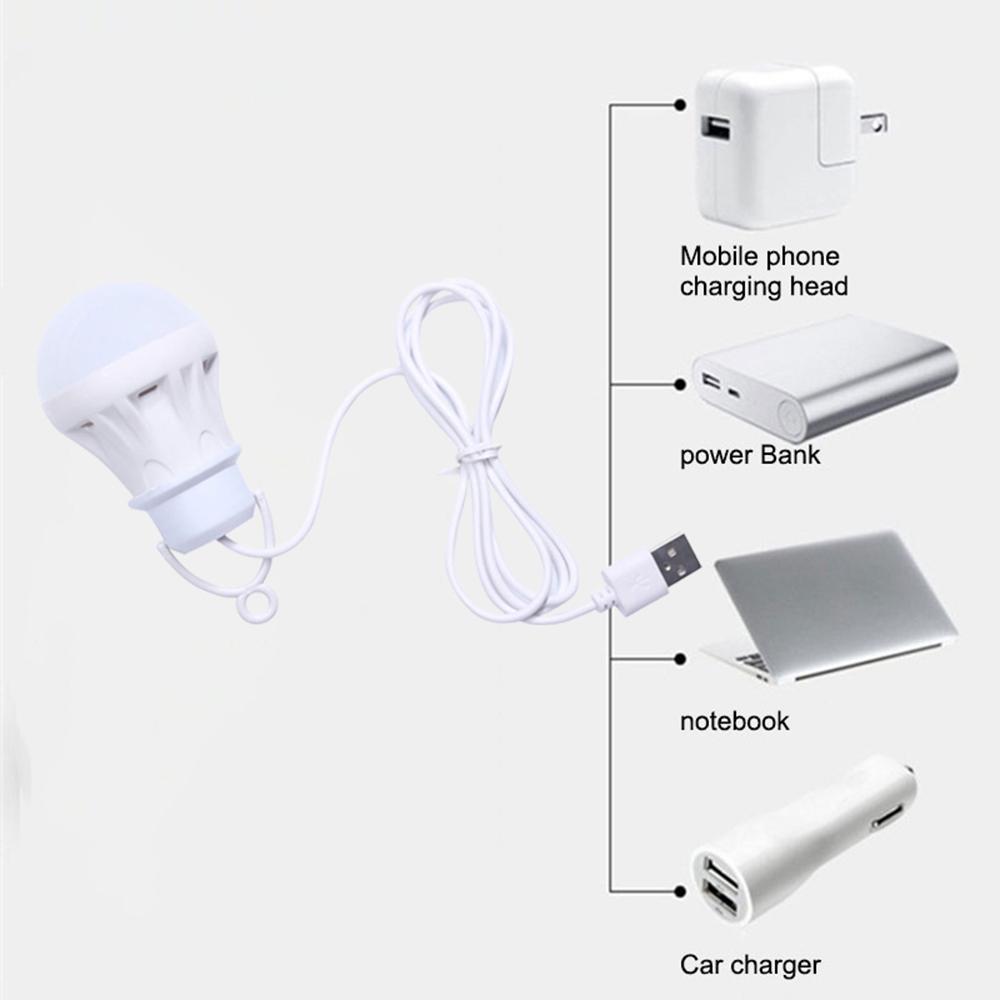 Powerful LED Camping Lantern Portable USB Tent Light 5V 50cm/19in Flashlight Bulb with Powerbank for Desk Bedside Tent Use