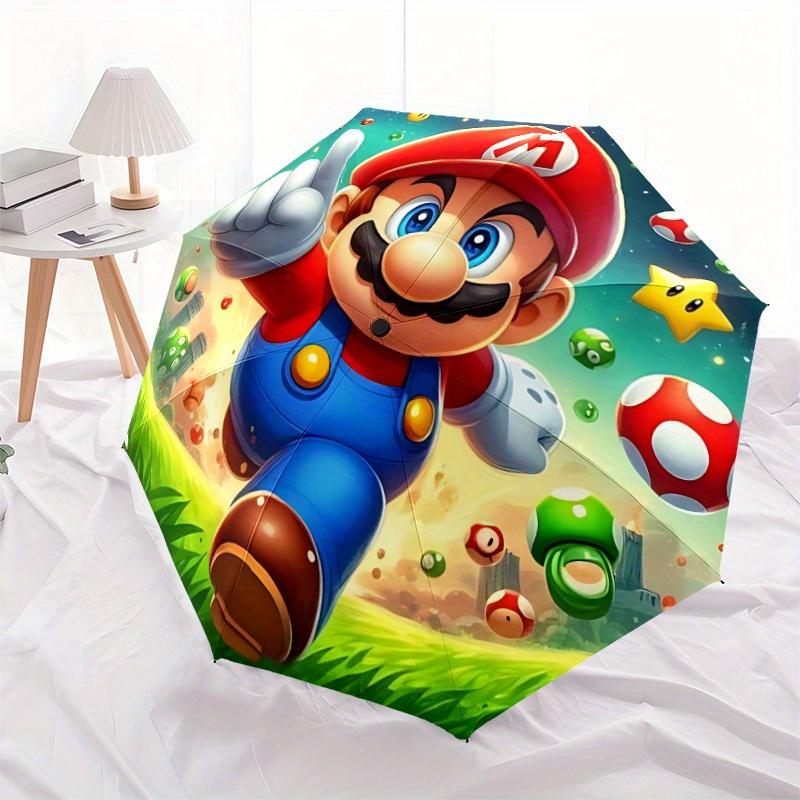 1pc Mario Adventure Automatic Open Umbrella - 8-Rib Compact Foldable Design, Durable Fabric for Casual & Fashion Use, 057