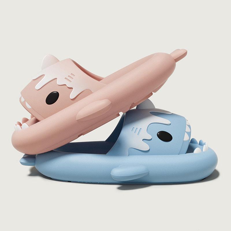 Fashion 2024 Ice Cream Shark Slippers Women's Cute Summer Girl's Indoor Household Anti Slip Couple Slippers Men's Summer Slippers