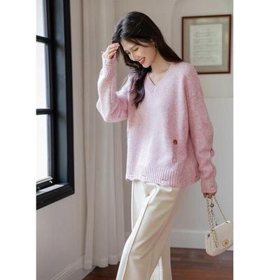 Mocana Women's V-Neck Long-Sleeve Knit Top