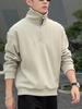Men's Thick Double-Sided Fleece Half-Zip Hoodie - Winter Loose Fit Pullover with Stand Collar