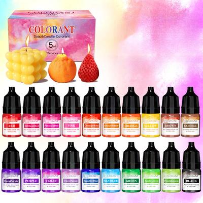20 Colors 5ml Candle Pigment Color Concentrates Handmade DIY Soap Pigment Soy Wax Paraffin Wax Dye Candle Soap Dyeing