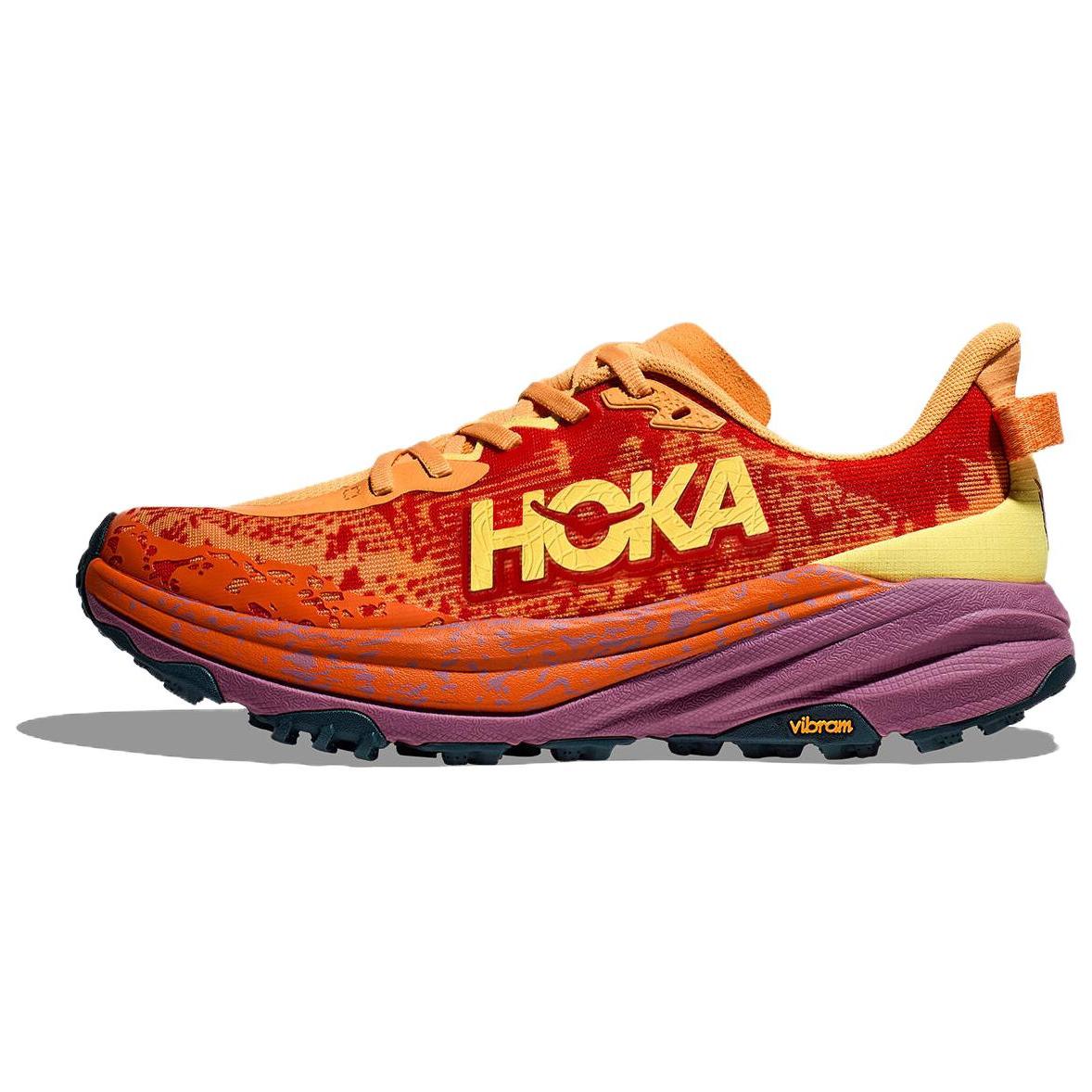 

HOKA One One Speedgoat 6 Удобные Нескользящие Прочные Низкие Кроссовки для Бега Мужские Кроссовки для Бега Оранжево-Красные 1147830-SRBT 41